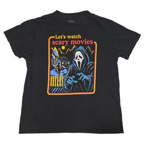 Ghost Face Scream Scary Movies T-Shirt Adult Large L Horror Graphic Tee Black